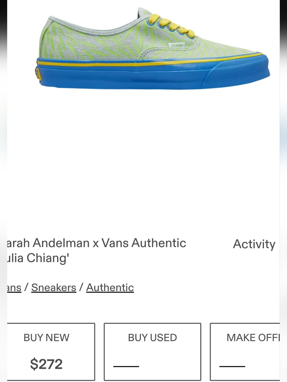 Rare Sarah Andelman x Vans OG Authentic LX 'Julia Chiang
